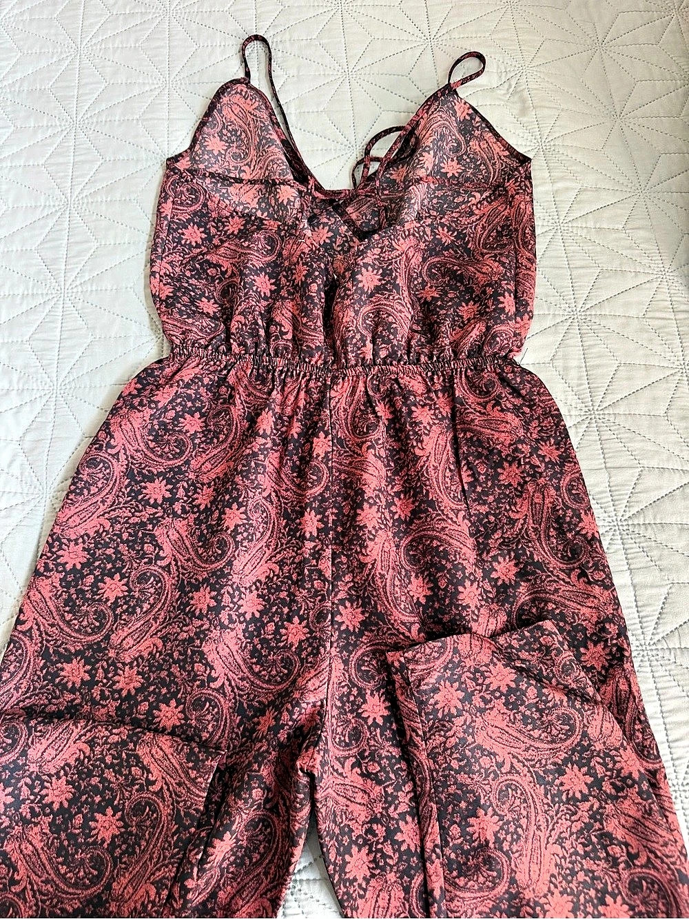 Mimi Paisley Wide Leg Jumpsuit in Pink & Black Size Small Like N